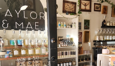 Taylor & Mae storefront on Baker Street in Nelson.