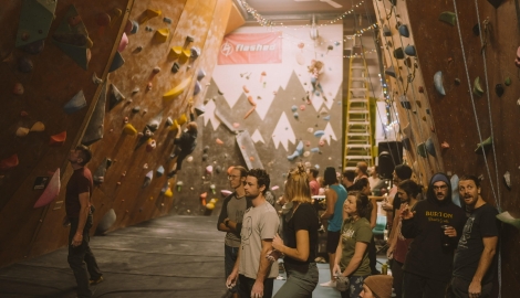 People in the climbing gym in Nelson BC.