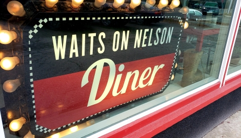 Wait's on Nelson Diner sign